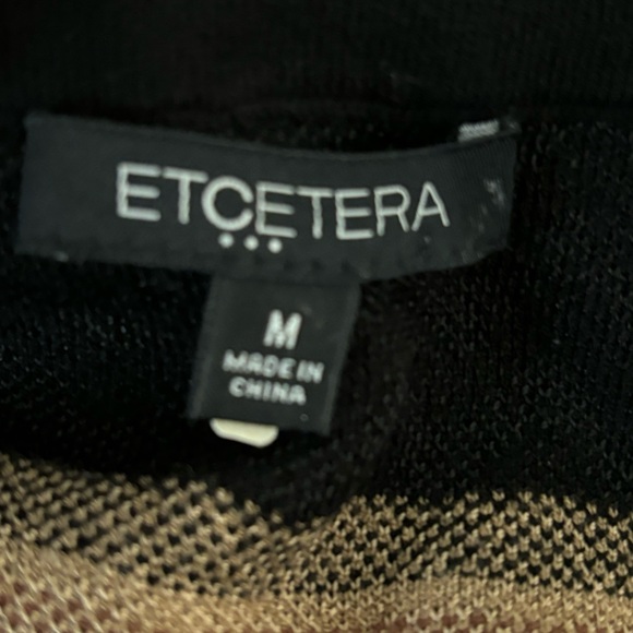 Etcetera Skirt Medium Sweater Knit Zig Zag Black Brown Tan Pink Silver Pull On - Picture 2 of 5